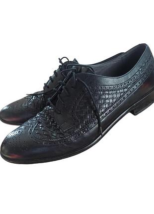 Мужские кожаные туфли броги. оксфорды bally handcrafted (швейцария) @5