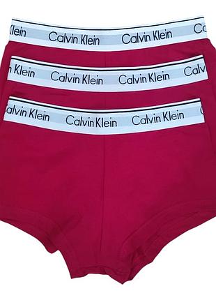 Женские трусики-шортики calvin klein набор 3шт. красные