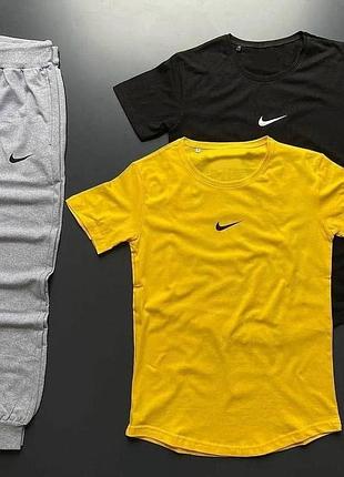Спортивний костюм nike чоловічий з футболкою та штанами комплект nike футболка та штани на літо найк літній ( футболка на вибір)