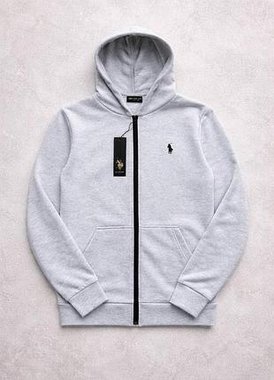 Мужская кофта на молнии из двунитки с капюшоном, размеры: s, m, l, xl, xxl, 3xl серый, l