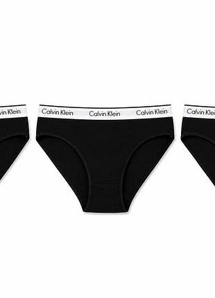Женские трусики-слипы calvin klein набор 3шт. черные xl