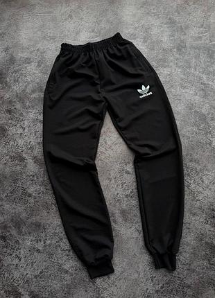 Мужские черные спортивные штаны из двунитки, размеры: s, m, l, xl, xxl adidas, xl