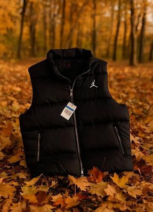 Мужская безрукавка air jordan, брендовая жилетка джордан, черная спортивная безрукавка jordan l