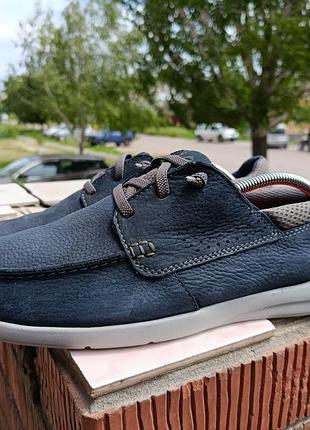 Кожаные мокасины, топсайдерв clarks active air (оригинал) — размер 46 (uk 11 / ~30-30.5 см)