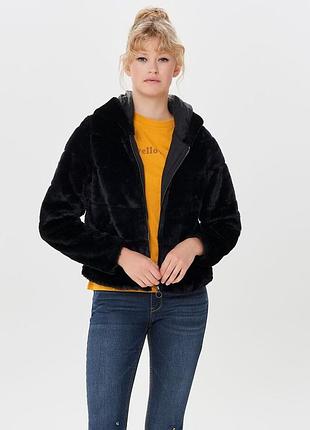 Куртка onlchris fur hooded jacket cc otw 15156560-black only m чорний 15156560-black