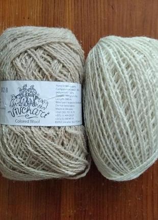 Пряжа овчарки цветная шерсть vivchari colored wool носка 80% шерсти 820 828 украинского производителя