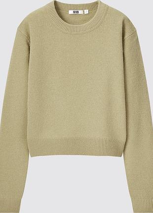 Жіночий оливковий светр від uniqlo 100% преміум шерсть