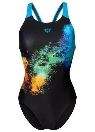 Купальник слитный для женщин arena vibrant swimsuit swim pro back черный жин 36 008936-580