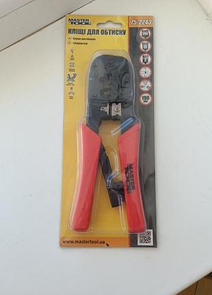 Клещи для обжима разъемов, обжимные клещи (кримпер) mastertool, rj11/rj12/rj45, (75-2243)