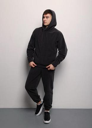 Чоловічий спортивний костюм спортивний: худі та штани, s m l xl xxl графітовий, xxl