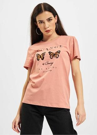 Футболка onlkita life reg s/s butterfly box jrs 15235745-desert sand-print: change only s персиковый 15235745-desert sand-prin