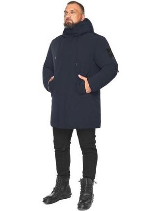 Парка мужская чёрно-синяя с капюшоном модель 67001 (остался только 54(xxl))