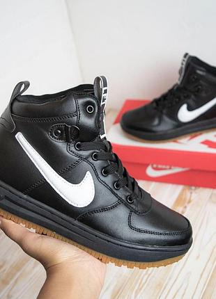 Nike lunar force 1 duckboot black white - мужские кроссовки (44 / 28 см)