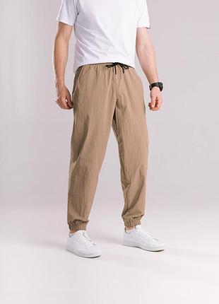 Мужские джоггеры из плащёвки на весну, размеры: s m l xl xхl xxxl бежевий, xl