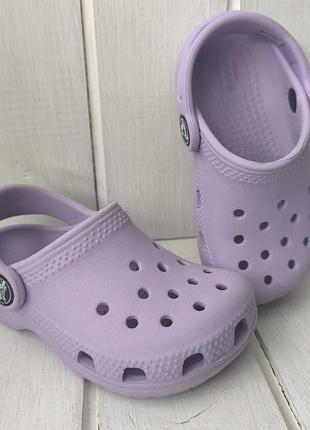 Бузкові дитячі крокси crocs c7  клоги сабо сандалі босоніжки шльопанці 23-24 розмір