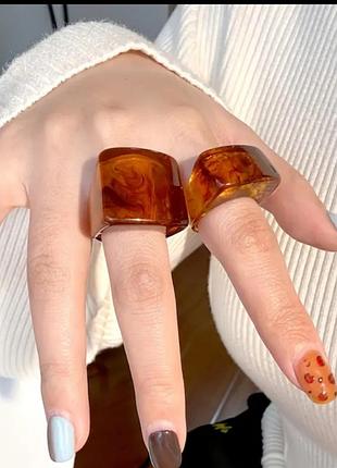 Набор массивных каблуков resin amber style коричневые мраморные 17-18 размер