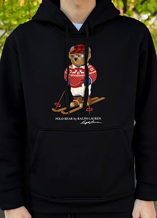 Черная кофта polo ralph lauren мужская весенняя худи polo ralph lauren черного цвета на весну для парня xl, 48