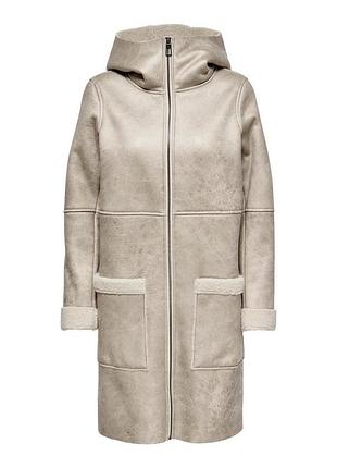 Жіноче пальто онлі оригінал only onlalberte bonded coat otw 15239484-pumice stone only l бежевий 15239484-pumice stone