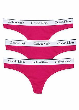 Женские трусики-бикини calvin klein набор 3шт. малиновые xl