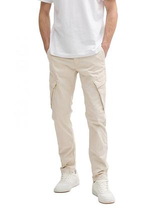Брюки tapered cargo trousers 1044724-10336 tom tailor l бежевый 1044724-10336 xxl