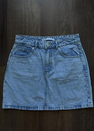 Джинсовая юбка со стразами cropp
