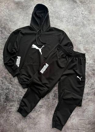 Мужской спортивный костюм двойка: худи и штаны, размеры: s, m, l, xl, xxl черный, 2xl