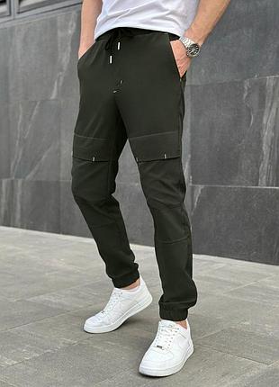 Мужские спортивные штаны на весну, ткань софт, размеры: s m l xl xxl 3l 4l хаки