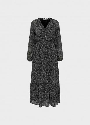 Сукня onlstar l/s maxi dresswvn 15240494-black-aop:little charm flower only m чорний 15240494-black-aop:little