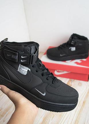 Nike air force 1 mid lv8 black — чоловічі кросівки (44 / 28 см)