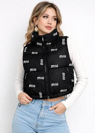 Женская жилетка miu стеганая на затяжках, модная жилетка 50-52