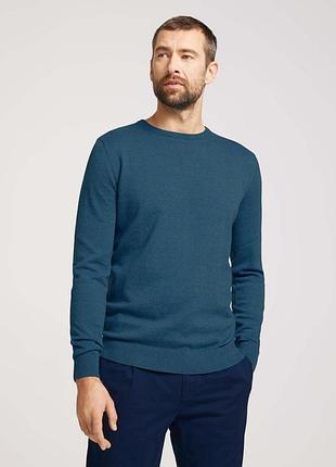 Кофта basic crew neck sweater 1027299xx1028733 tom tailor xxl темно-синий 1027299x1028733