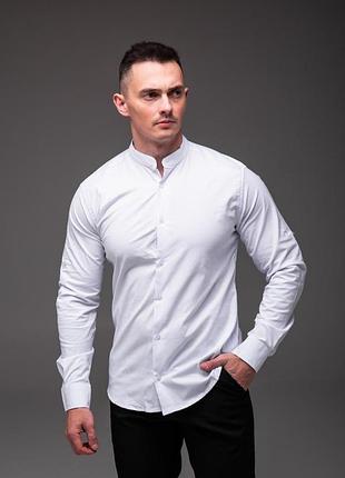 Мужская хлопковая рубашка, размеры: s,m,l,xl,2xl белый, 2xl