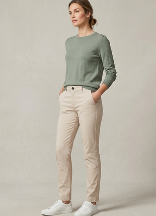 Женские брюки-чинос grand polo "slim fit", бежевый, размеры s-l