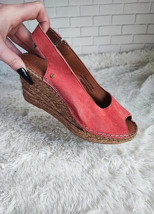 Кожаные эспадрильи, босоножки на танкетке carvela comfort