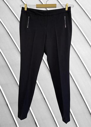 Женские черные брюки slim fit next 14 l xl оригинал классические зауженные брюки с высокой посадкой кармана на молниях некст стан идеал 48 50 размер