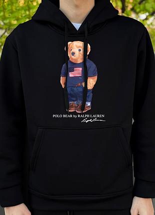 Черная кофта polo ralph lauren мужская весенняя худи polo ralph lauren черного цвета на весну для парня s, 48