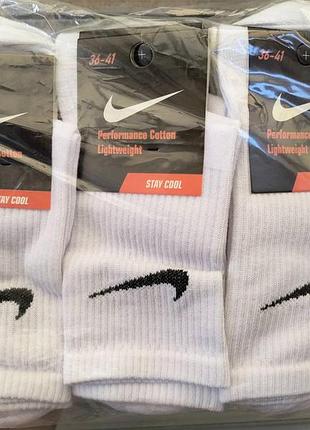 Набор высоких белых мужских хлопковых носков 12 штук nike socks 12gq 36-41