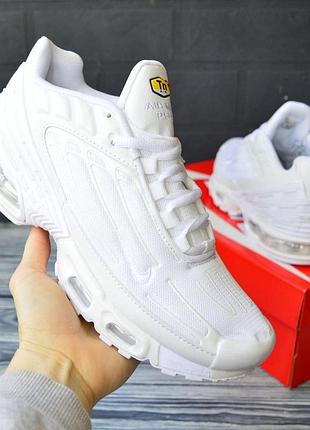 Nike air max plus 3 white black — чоловічі кросівки 44/28см