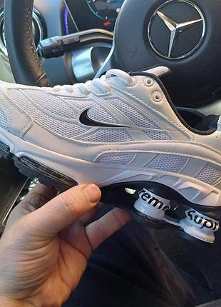 Чоловічі літні кросівки nike shox ride 2 supreme білі з чорним кросівки найк шох новинка 42(26.5см)