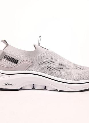 Puma flexible тапкие мокасины слипоны темно серые 44