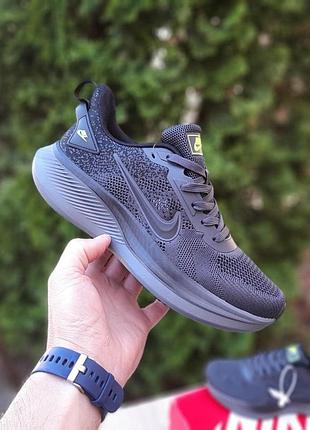 Чоловічі літні кросівки nike zoom темно сірі з салатовим модні кросівки найк зум 43(27,5см)