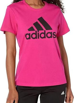 Жіноча рожева спортивна футболка adidas з технологією climalite розмір s