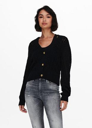 Кардиган onlnola 3/4 cardigan knt 15233174-black only l черный 15233174-black s