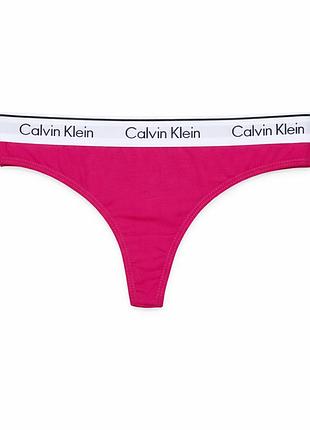 Женские трусики-бикини calvin klein, хлопковые. xl, малиновий