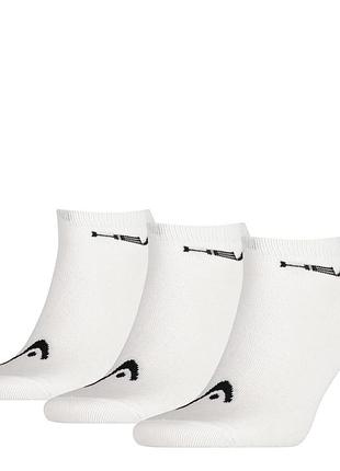 Чоловічі / жіночі шкарпетки хеад оригінал head sneaker 3ppk unisex білий уні 35-38 761010001-300
