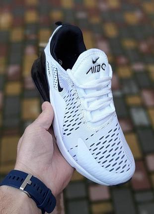 Жіночі літні легкі кросівки nike air max 270 білі з чорним круті весняні кросівки найк аір макс 270 40(25.5см)
