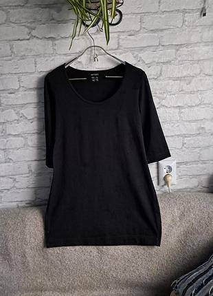 Базова подовжена чорна футболка esmara plus size, розмір l (44/46) / 50-52