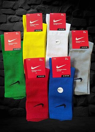 Мужские носки высокие разноцветные в наборе по 6 штук. nike. размер 42-46