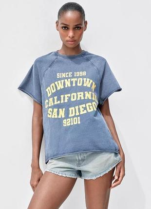 Оплата на карту! zara футболка оверсайз розміру м