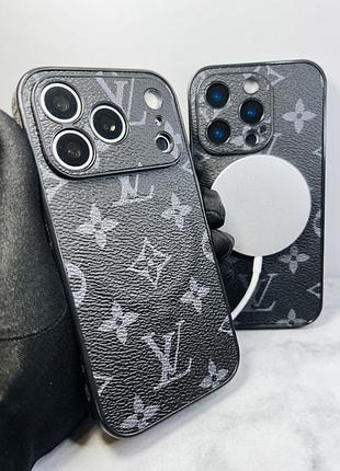 Чохол в стилі lv для iphone  / monogram з magsafe та мікрофіброю (лв)
